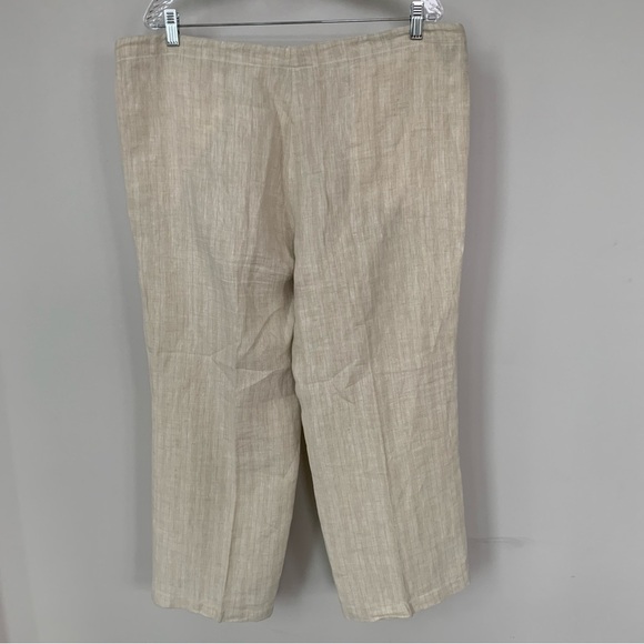 Wrap Wide Leg Drawstring Waist 100% Linen Pants Size 12 - Picture 3 of 8